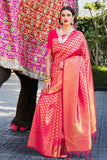 Deep Pink Woven Kanjivaram Saree - Special Wedding Edition -Kanjivaram Saree Default Title women's fashion mart