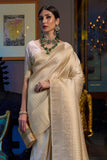 Light Golden Kanjivaram Saree -Kanjivaram Saree Default Title women's fashion mart