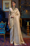 Light Golden Kanjivaram Saree -Kanjivaram Saree Default Title women's fashion mart