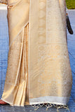 White Gold Woven Kanjivaram Saree - Special Wedding Edition -Kanjivaram Saree Default Title women's fashion mart