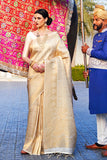 White Gold Woven Kanjivaram Saree - Special Wedding Edition -Kanjivaram Saree Default Title women's fashion mart