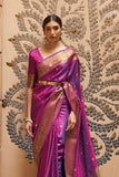 Winterberry Purple Banarasi Silk Saree With Blouse Piece -Kanjivaram Saree Default Title women's fashion mart