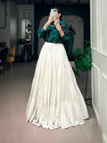 Stylist Chinon Shirt With Khadi Cotton Lehenga