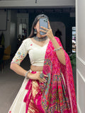 Flower Design Sequins And Thread Embroidery Work Khadi Cotton Chaniya Choli - women's fashion mart