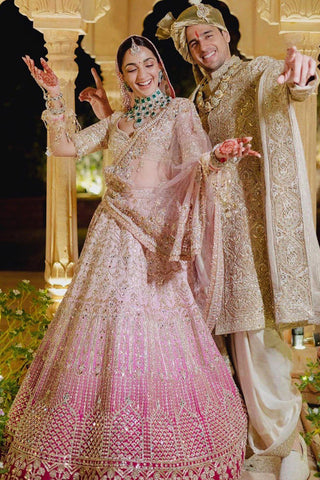 Kiara Advani's Bridal Lehengas Choli With Price -Engagement Lehenga Baby Pink women's fashion mart