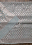 Grey Zariwork Banarasi Unstitched Salwar Suit -Salwar Suit One Size women's fashion mart