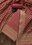 Onion Pink Zariwork Banarasi Unstitched Salwar Suit -Salwar Suit One Size women's fashion mart