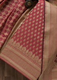 Onion Pink Zariwork Banarasi Unstitched Salwar Suit -Salwar Suit One Size women's fashion mart