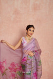 Kumud Mauve Organza Silk Saree - women's fashion mart