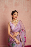 Kumud Mauve Organza Silk Saree - women's fashion mart