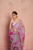 Kumud Mauve Organza Silk Saree - women's fashion mart