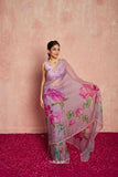 Kumud Mauve Organza Silk Saree - women's fashion mart
