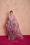 Kumud Mauve Organza Silk Saree - women's fashion mart