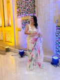 Kumud Off White Organza Silk Saree - women's fashion mart