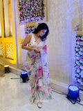 Kumud Off White Organza Silk Saree - women's fashion mart
