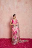 Kumud Pink Organza Silk Saree - women's fashion mart
