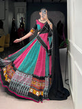 Pink Color Bandhej And Ajarakh Printed Rayon Chaniya Choli
