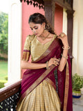 Chiku Color Weaving Work With Paithani Concept Cotton Silk Lehenga Choli -paithani style Unstitched / Semi-Stitched / Semi-Stitched women's fashion mart
