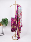 Grey Color Digital Print And Lagadi Patta Gaji Silk Dupatta - women's fashion mart