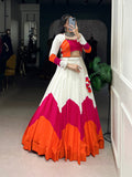 White Color Plain Rayon Chaniya Choli
