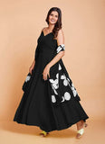 Lovable Black Fox Georgette Gown for Raksha Bandhan -Gowns Semi Stitched women's fashion mart