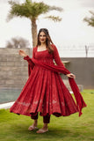 Manyata Premium Quality Mehrooni Red Suit Set - women's fashion mart