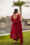 Manyata Premium Quality Mehrooni Red Suit Set - women's fashion mart
