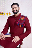Maroon Color Festival Wear Men's Kurta Stylish Collection -Men's Wear M SIZE women's fashion mart