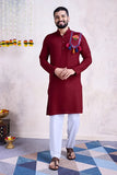 Maroon Color Festival Wear Men's Kurta Stylish Collection -Men's Wear M SIZE women's fashion mart