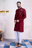 Maroon Color Festival Wear Men's Kurta Stylish Collection -Men's Wear M SIZE women's fashion mart
