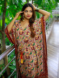 Maroon Color Bandhani Printed Pure Gaji Silk Kaftan - women's fashion mart
