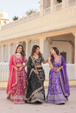 Marvelious Viscous Jacquard Sequins Embroidered Lehenga Choli Set - women's fashion mart