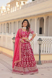 Marvelious Viscous Jacquard Sequins Embroidered Lehenga Choli Set - women's fashion mart