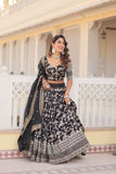 Marvelious Viscous Jacquard Sequins Embroidered Lehenga Choli Set - women's fashion mart