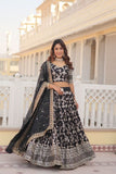 Marvelious Viscous Jacquard Sequins Embroidered Lehenga Choli Set - women's fashion mart