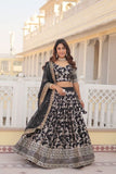Marvelious Viscous Jacquard Sequins Embroidered Lehenga Choli Set - women's fashion mart