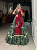 Mehendi Green Gota Patti Lace Border Worked Navratri Lehenga Choli Set - women's fashion mart