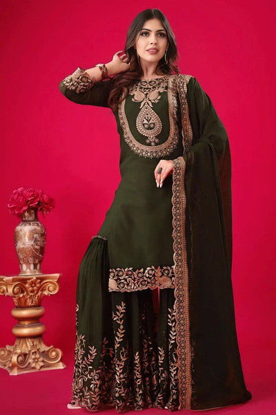 Designer Sharara Suit With Dupatta For Eid Festival  women's fashion mart