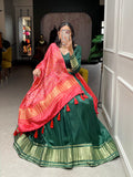 Green Color Dyeing With Lagdi Patta Gaji Silk Lehenga Choli - women's fashion mart