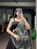 Black Color Moonga SIlk Chaniya Choli