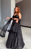 Black colour fully sequence work lehenga choli -Lehenga Choli Black women's fashion mart
