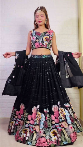Navaratri special thread and sequence work lehenga choli -Lehenga Choli Default Title women's fashion mart