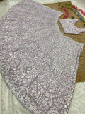 Lilac purple thread sequence work lehenga choli -Lehenga Choli Purple women's fashion mart