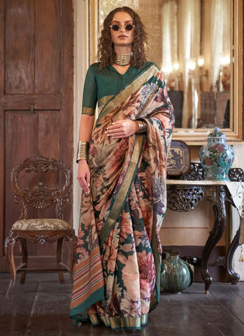 Marvelous Multi Colored Printed Viscos Soft Silk Saree - women's fashion mart
