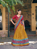 Mustard Color Printed Lehenga Choli