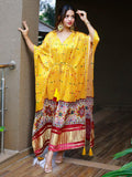 Mustered Color Digital Print Pure Gaji Silk Kaftan -kaftan online Default Title women's fashion mart