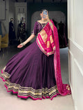 Purple Color Lace Touch Up Silk Georgette Chaniya Choli