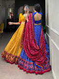 Navratri Wear Tussar Silk Leheriya Printed Lehenga Choli Set - women's fashion mart