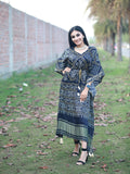 Navy Blue Color Bandhani Printed Pure Gaji Silk Kaftan