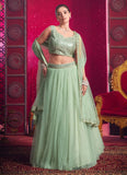 Light Pista Green Designer Classic Lehenga Choli - women's fashion mart